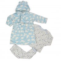 H33579: Baby Sky Plush Dressing Gown & Pyjama Set (3-24 Months)